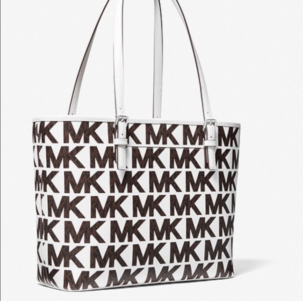Michael Kors Jet Set Travel Medium Stripe Tote Bag - Picture 4 of 7